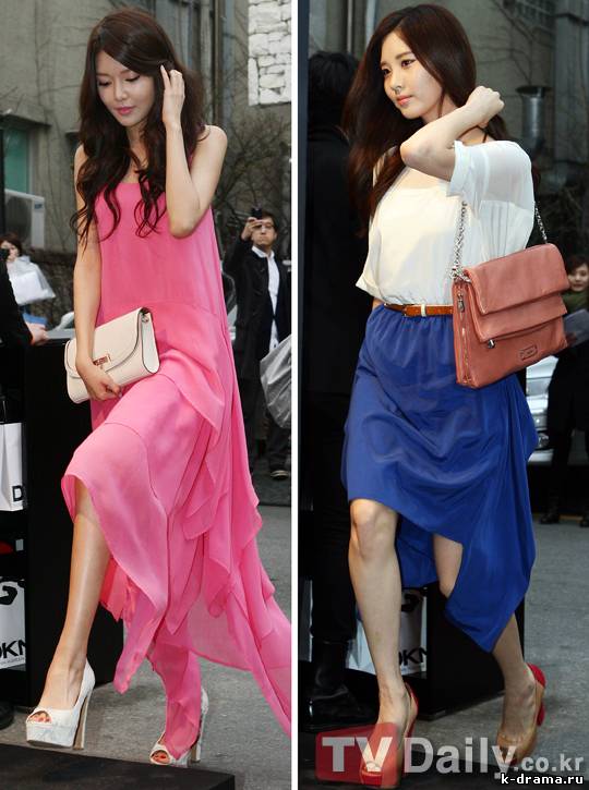 СуЁн и СоХён из SNSD посетили модный показ коллекции DKNY весна/лето 2012