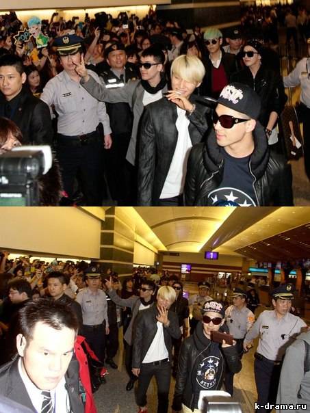 1200 тайваньских фанатов встретили Big Bang в аэропорту