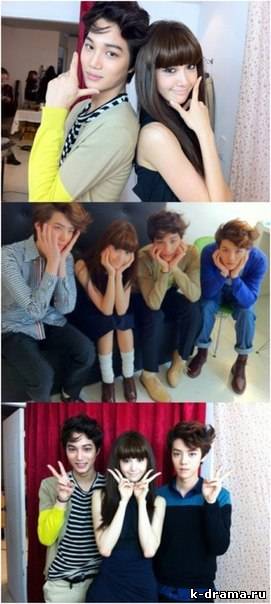 ЮнА из SNSD сделала несколько фотографий с участниками группы EXO