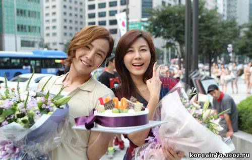 Чжан Гын Сок и Ким Ха Ныль: празднуют завершение съемок "Ты мой любимец".
